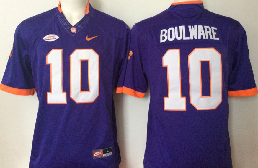 NCAA Men Clemson Tigers Purple 10 Boulware